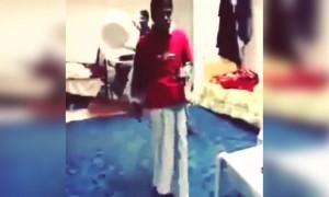 পেছন থেকে চেয়ার সরিয়ে নেওয়ার পর কি হলো দেখুন