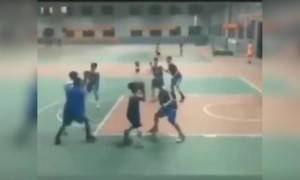 বাস্কেটবল খেলতে খেলতে হঠাৎ কি হলো দেখুন