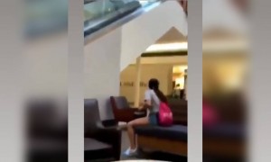 এস্কেলেটর ধরে কেরামতি করতে গিয়ে কি হলো দেখুন