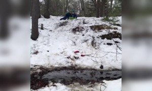 বরফে খেলতে গিয়ে কি হলো দেখুন