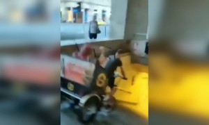 সিঁড়ি দিয়ে রিকশা চালাতে গিয়ে কি হলো দেখুন