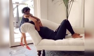 প্রিয়াঙ্কা চোপড়া ব্যায়াম করছেন এই বাচ্চাটার সাহায্যে