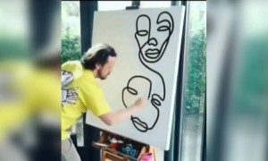 মাত্র একটি লাইন টেনে বানালো সুন্দর ছবি