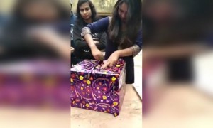 এত বড় বাক্স থেকে কি গিফট বেরোলো দেখলে আপনার হাসি পাবে