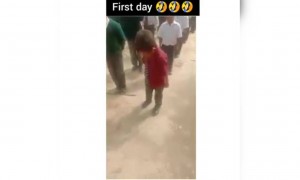 কি কিউট বাচ্চা প্যারেড করার জন্য রেডি হচ্ছে দেখুন