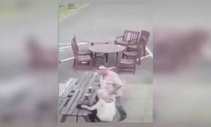 টেবিল নিয়ে পড়ে গেল দেখুন