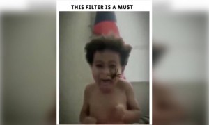 ক্যামেরার এই ফিল্টার দেখে বাচ্চাটা ভয় পেয়ে গেছে