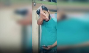 টেনে চর মারতে গিয়ে কী হলো দেখুন।